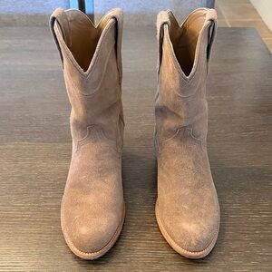 Tecovas Tan Suede Cowboy Boots